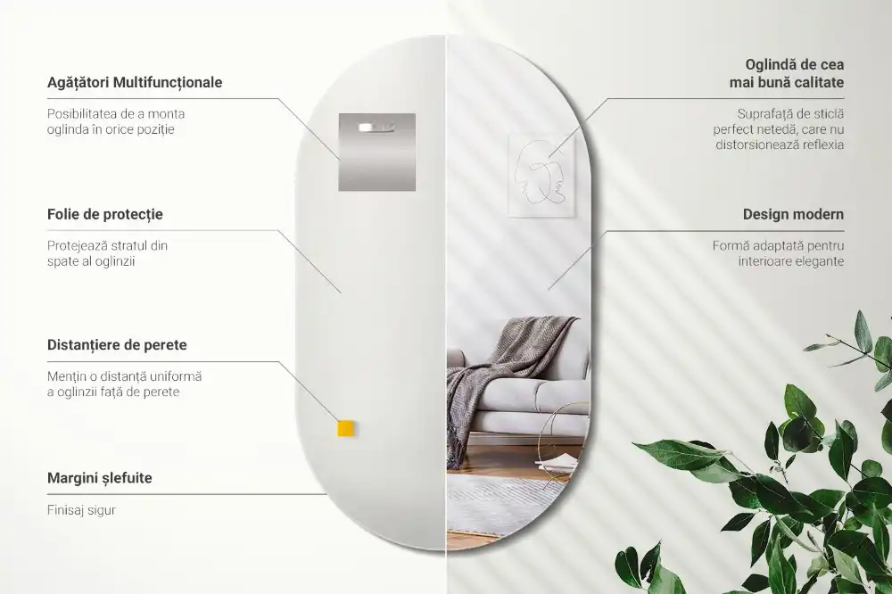 Oval full length mirror classic hanging