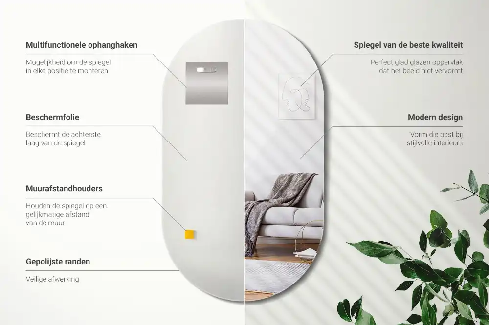 Oval full length mirror classic hanging