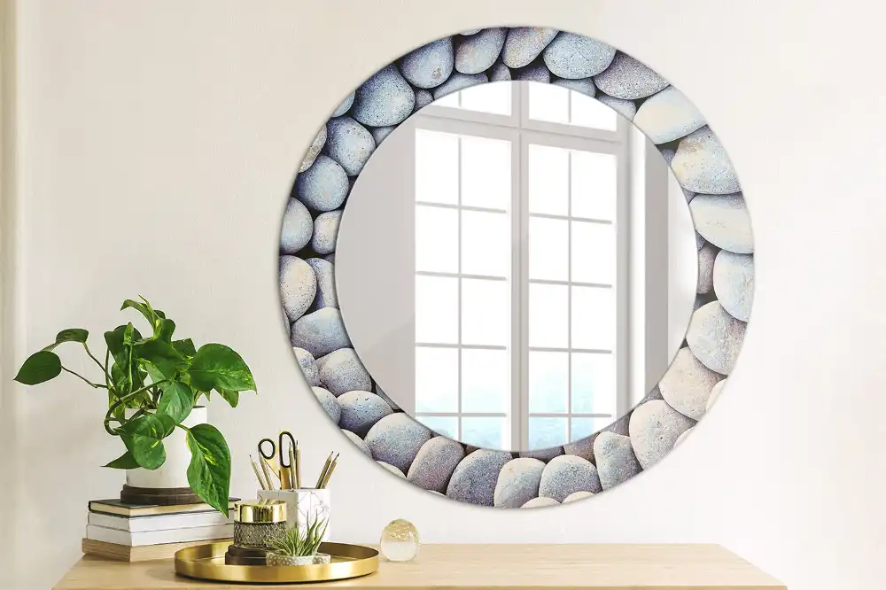 Round decorative mirror Sea stones circle