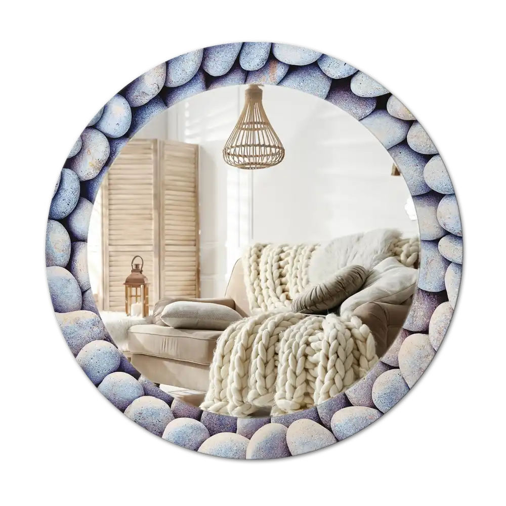 Round decorative mirror Sea stones circle