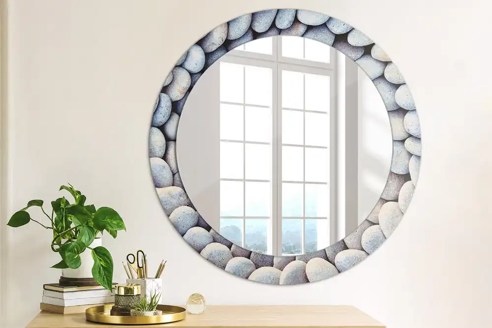 Round decorative mirror Sea stones circle