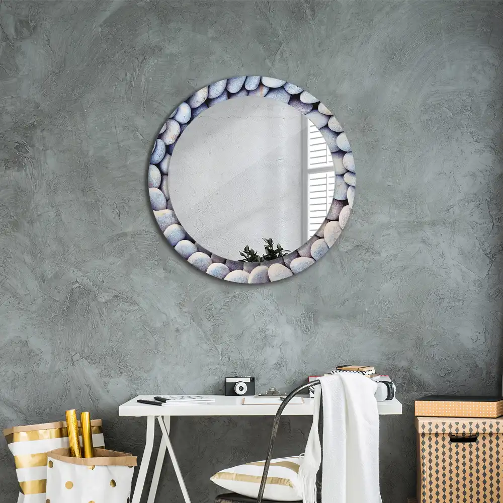 Round decorative mirror Sea stones circle