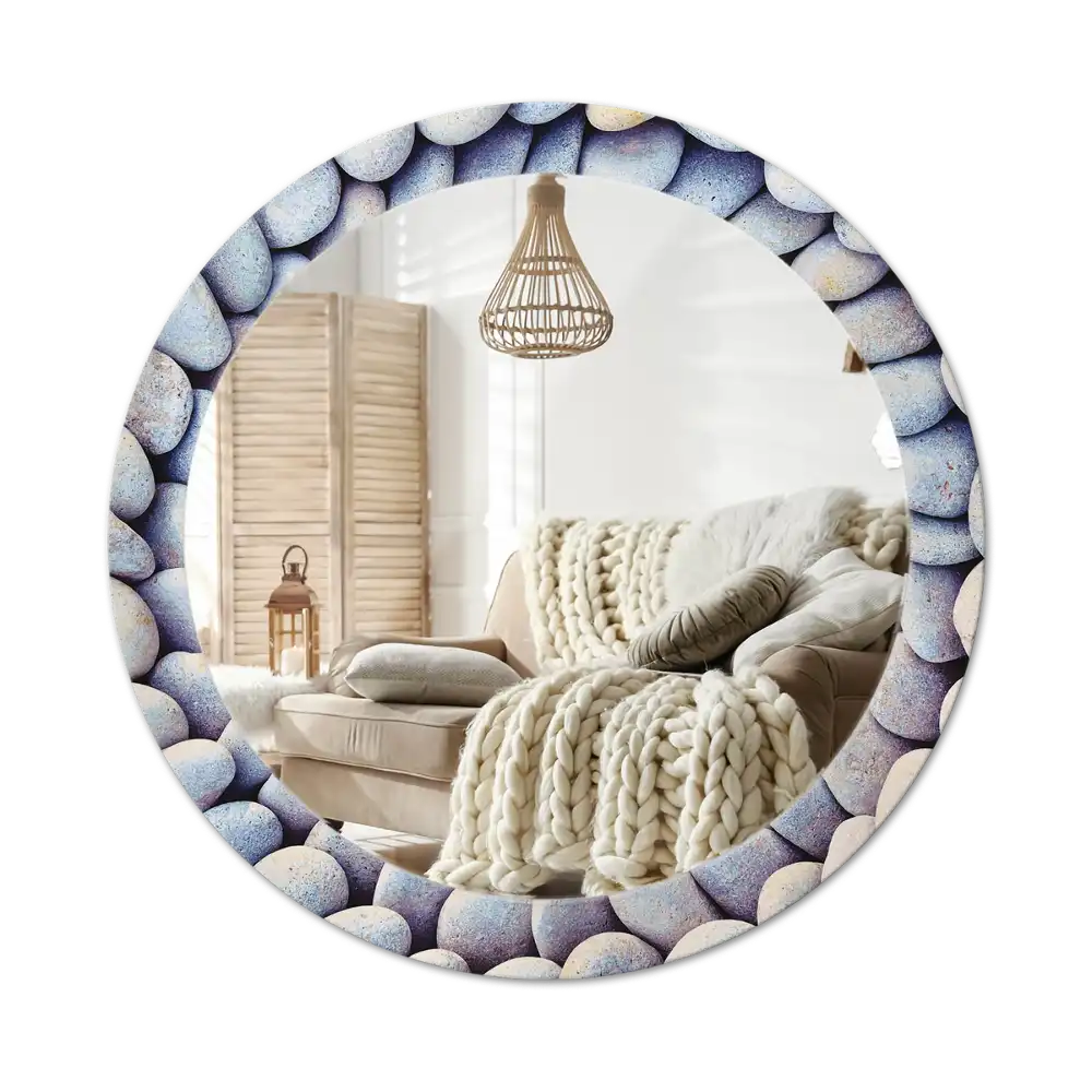 Round decorative mirror Sea stones circle