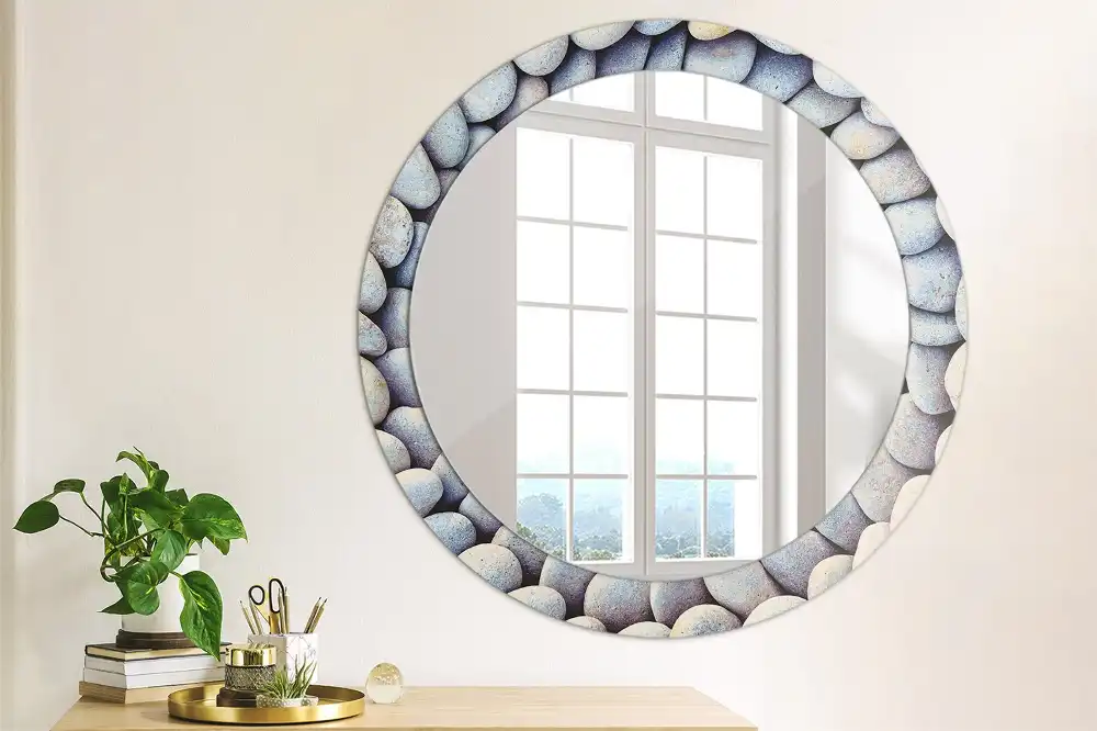 Round decorative mirror Sea stones circle