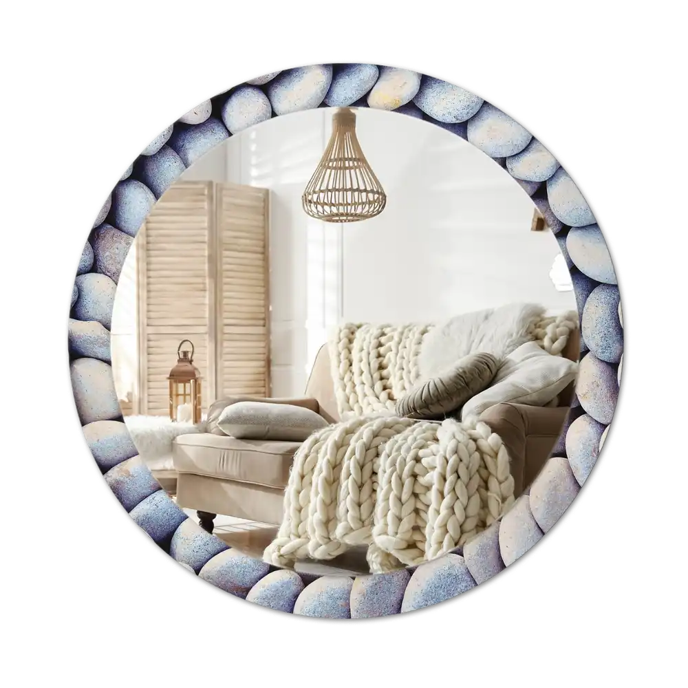 Round decorative mirror Sea stones circle