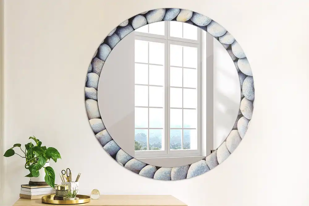 Round decorative mirror Sea stones circle