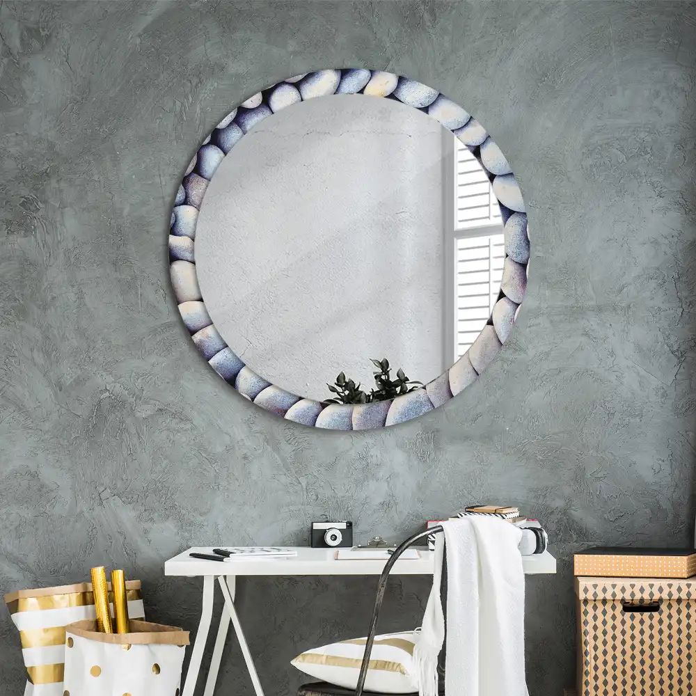 Round decorative mirror Sea stones circle