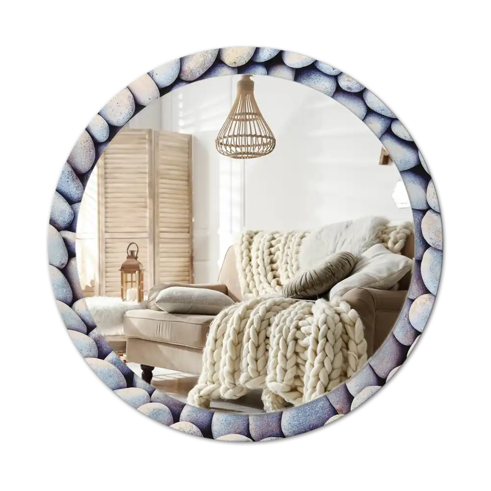 Round decorative mirror Sea stones circle