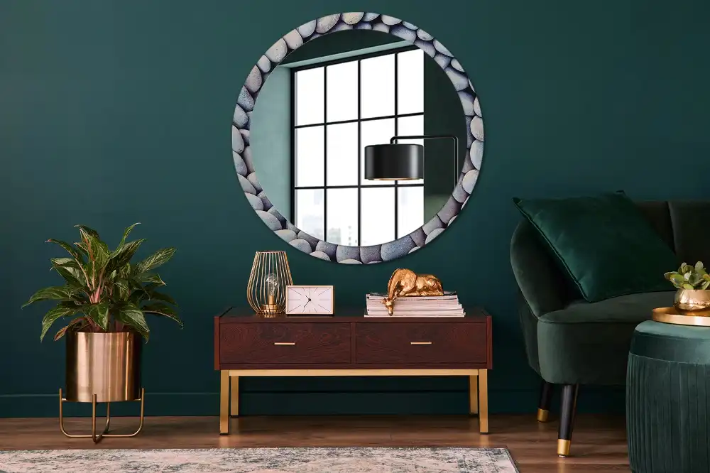 Round decorative mirror Sea stones circle