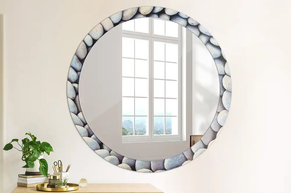 Round decorative mirror Sea stones circle