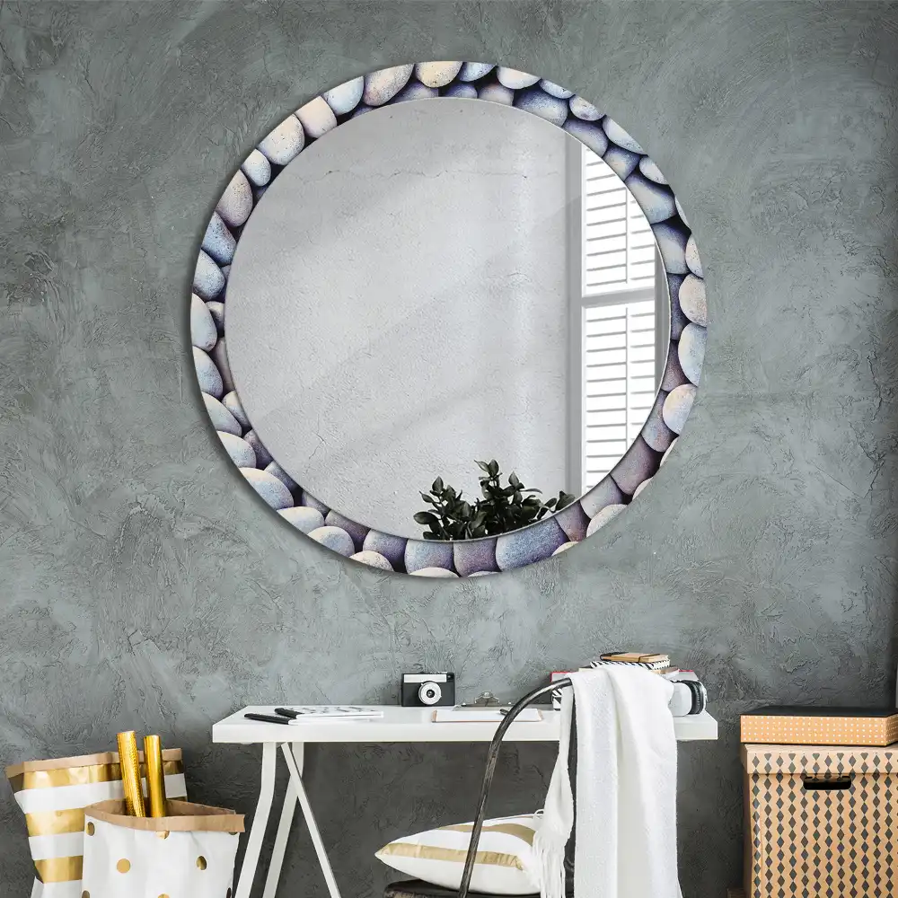 Round decorative mirror Sea stones circle