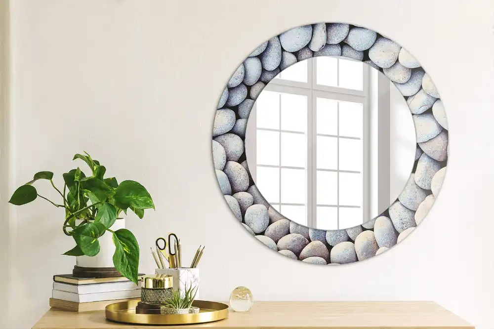 Round decorative mirror Sea stones circle