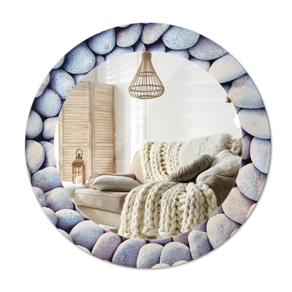Round decorative mirror Sea stones circle