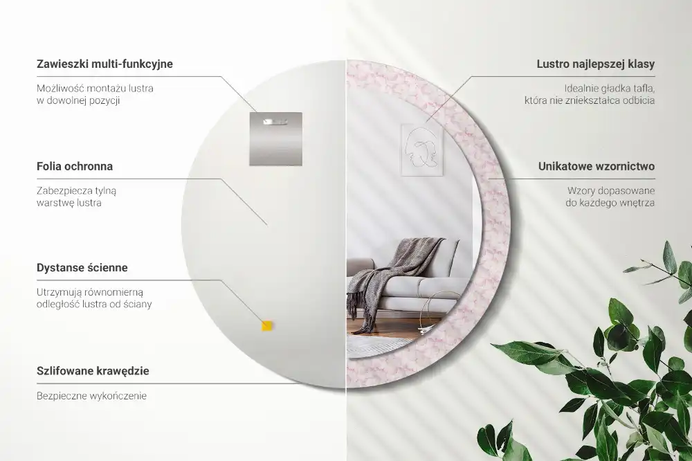 Round decorative mirror Flower petals