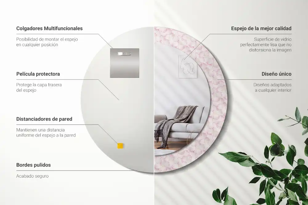 Round decorative mirror Flower petals