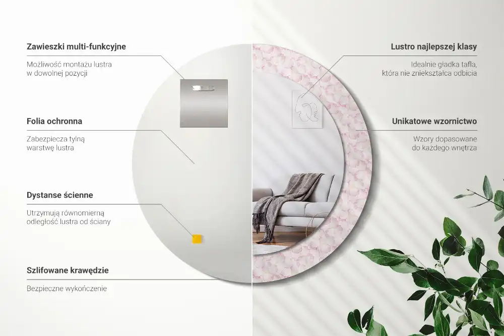 Round decorative mirror Flower petals