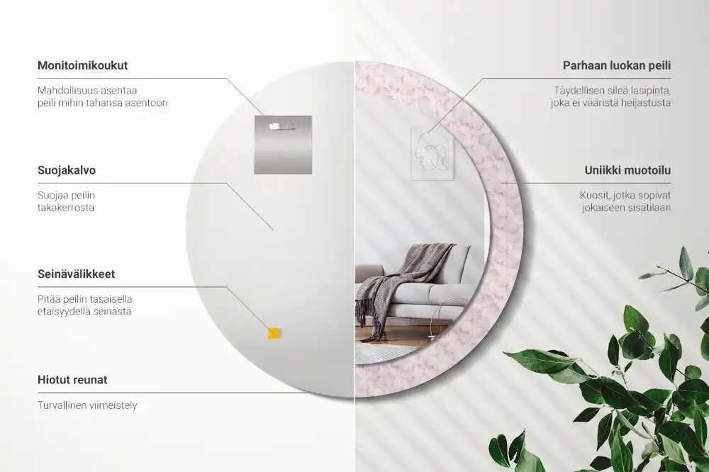 Round decorative mirror Flower petals