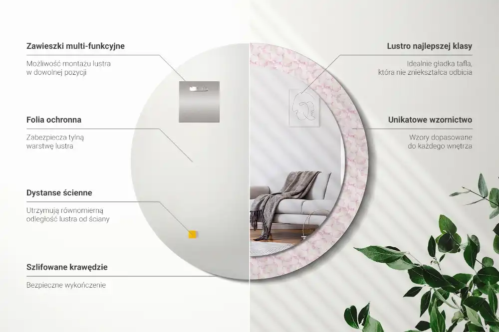 Round decorative mirror Flower petals