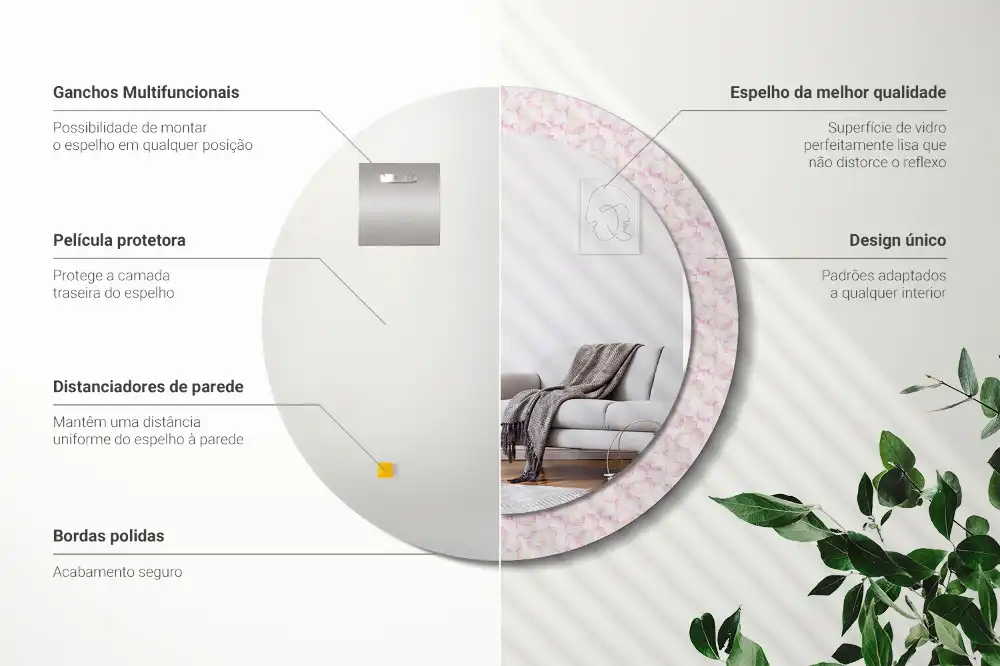 Round decorative mirror Flower petals