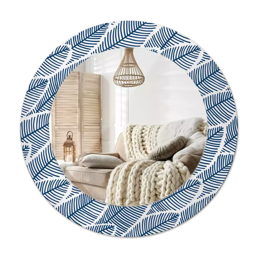 Round decorative mirror Leaves