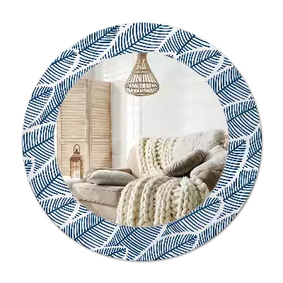 Round decorative mirror Leaves