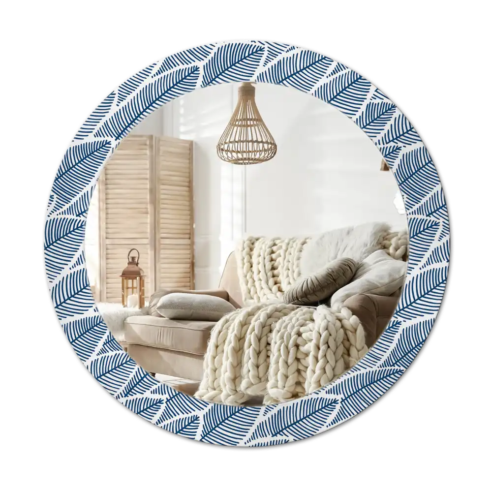 Round decorative mirror Leaves