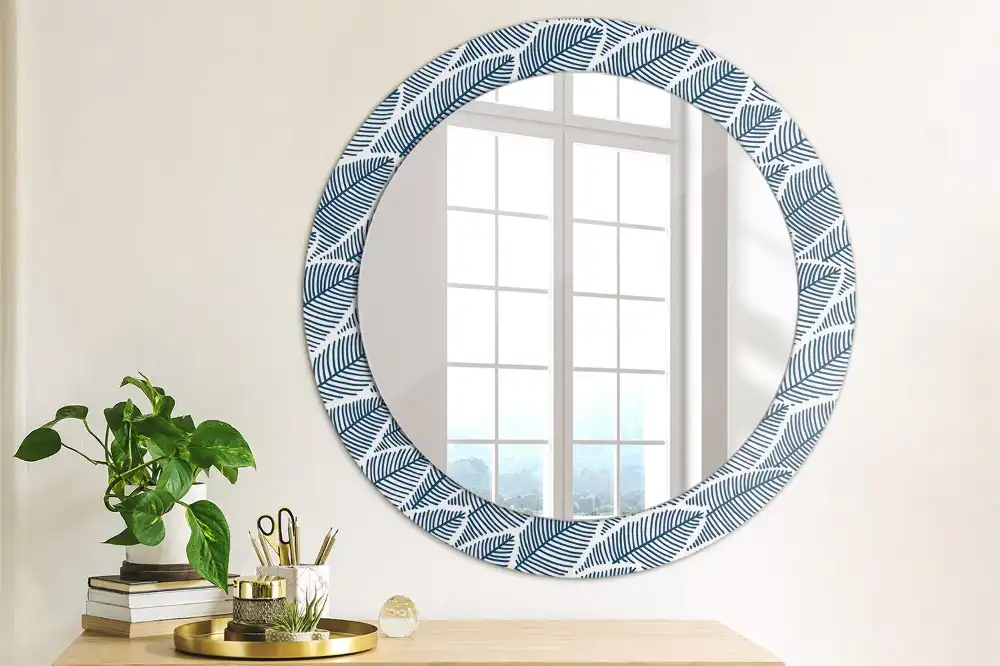 Round decorative mirror Leaves