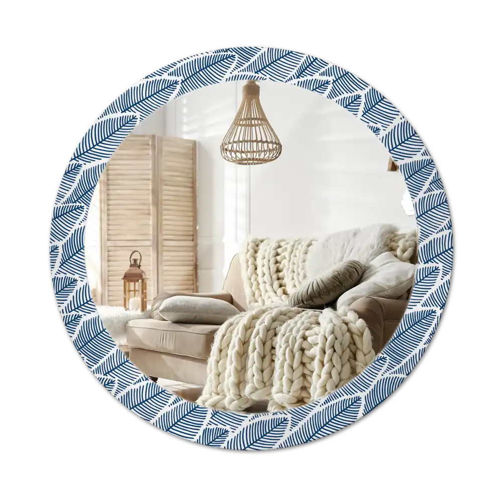 Round decorative mirror Leaves