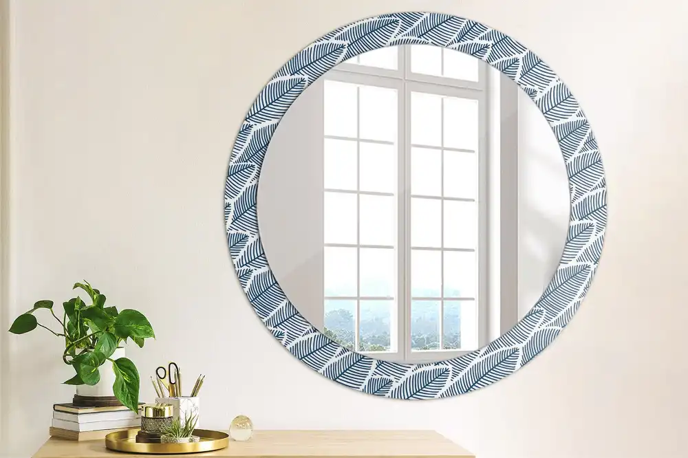 Round decorative mirror Leaves