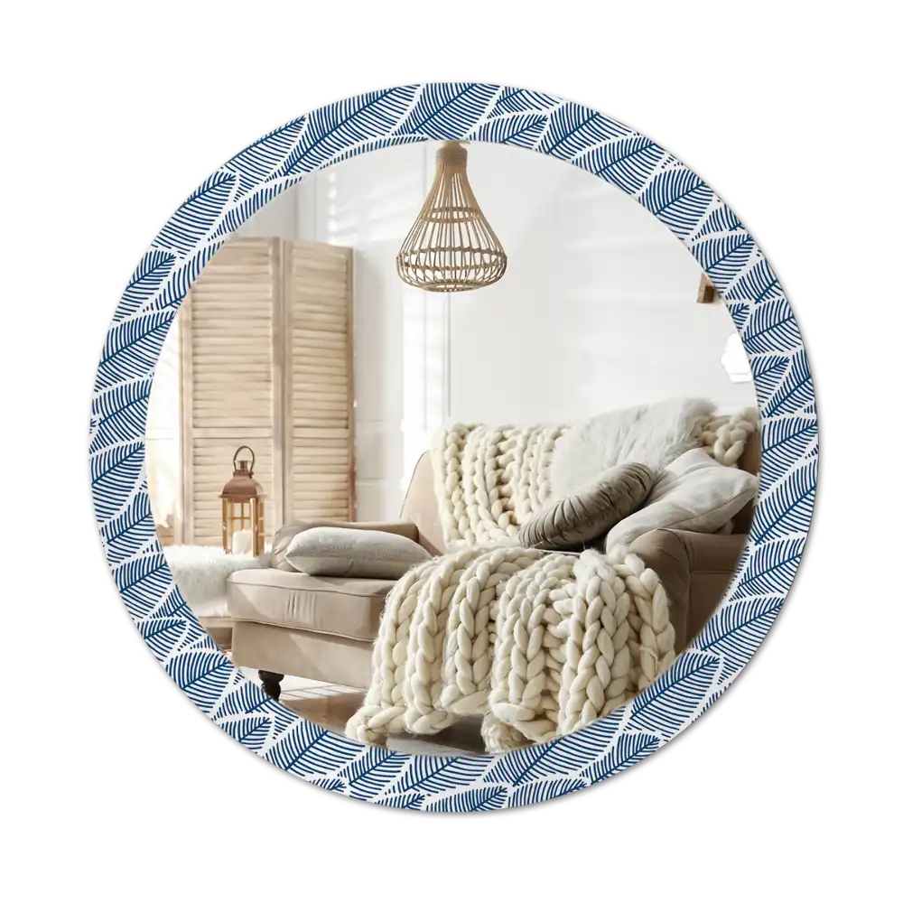 Round decorative mirror Leaves
