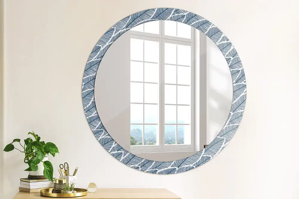 Round decorative mirror Leaves