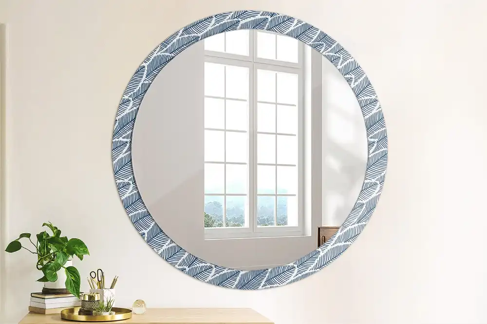 Round decorative mirror Leaves