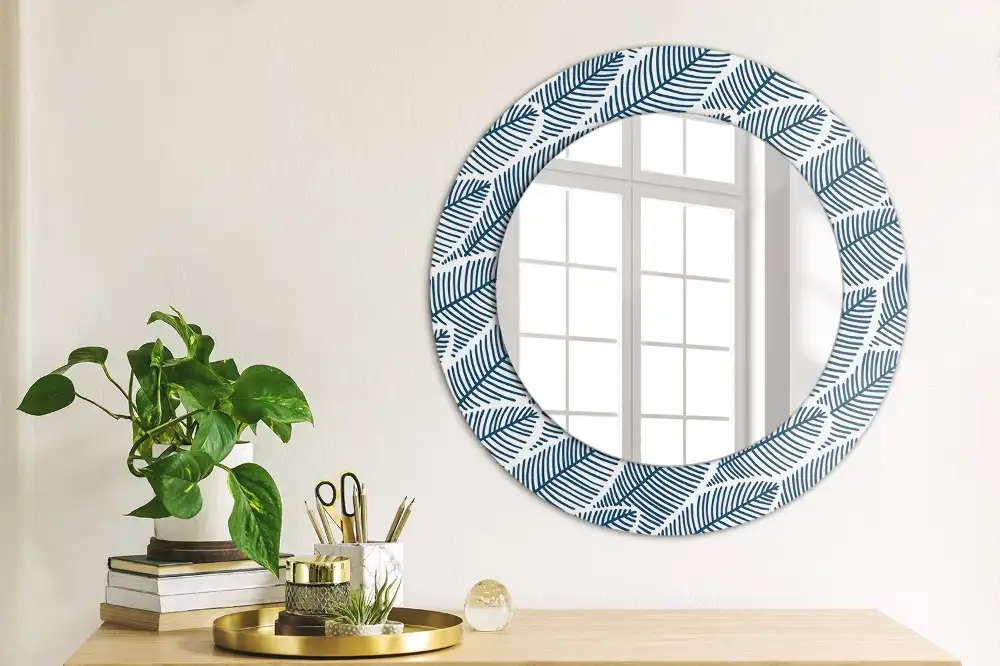 Round decorative mirror Leaves