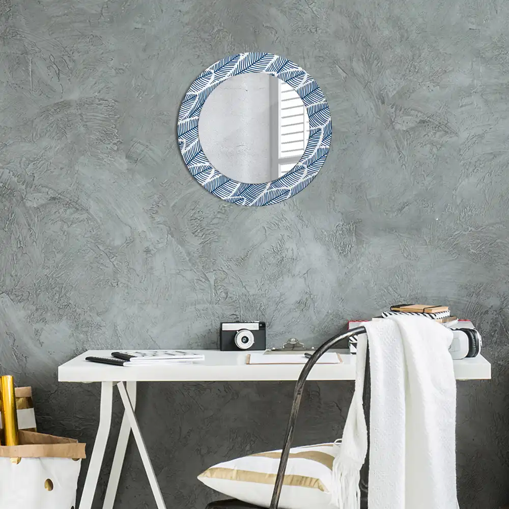 Round decorative mirror Leaves
