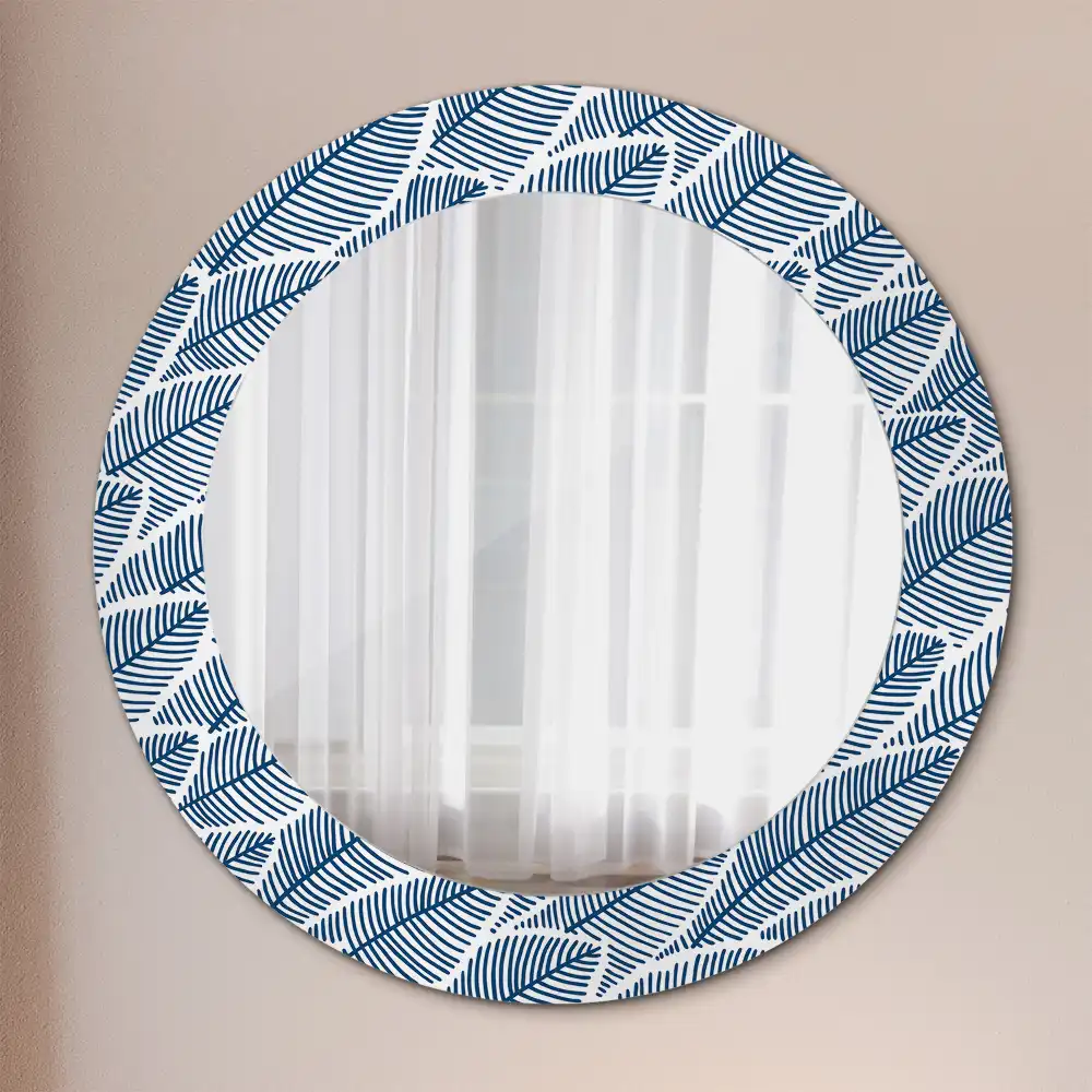 Round decorative mirror Leaves