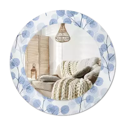 Round decorative mirror Branches leaves