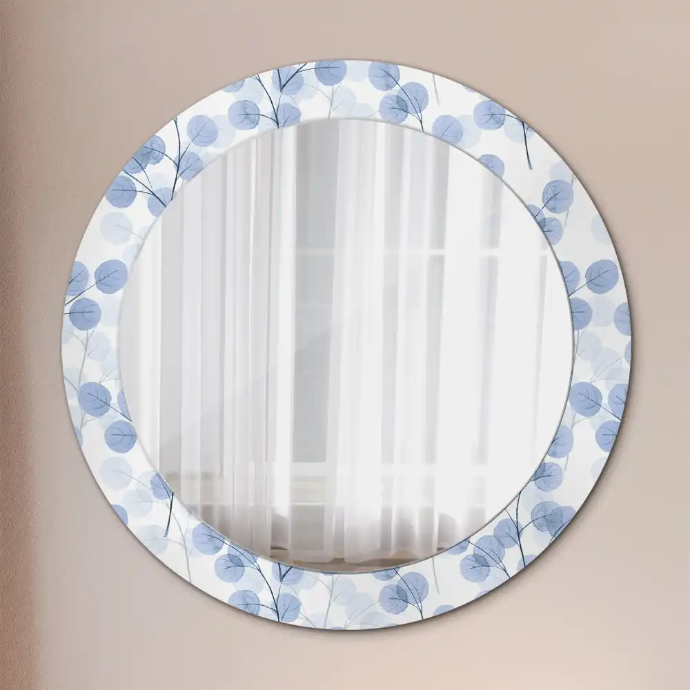 Round decorative mirror Branches leaves