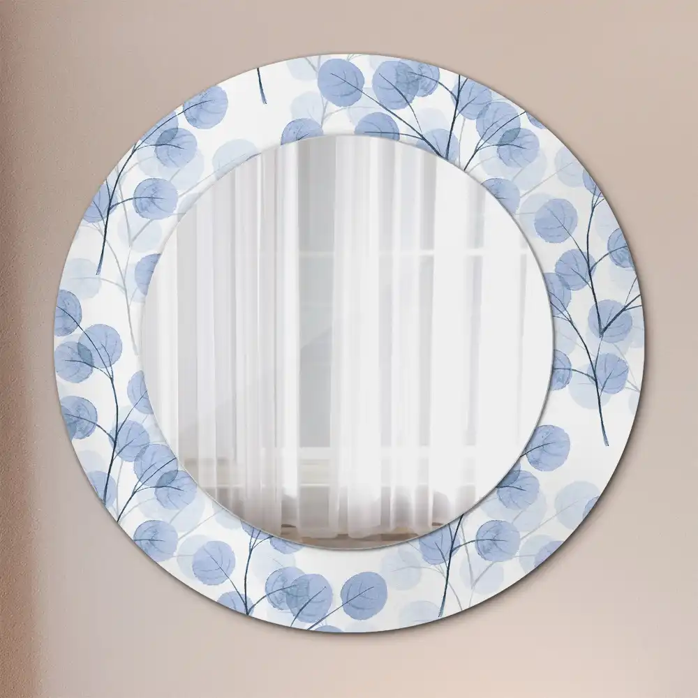Round decorative mirror Branches leaves