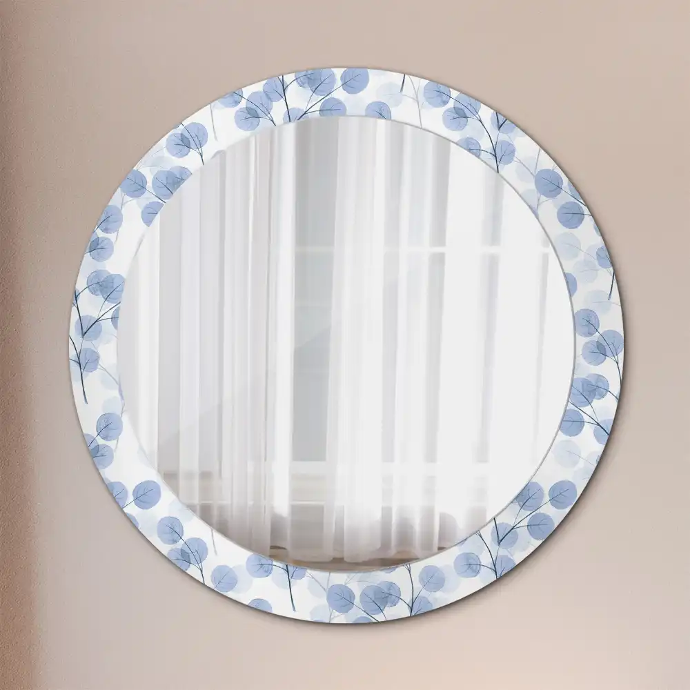 Round decorative mirror Branches leaves