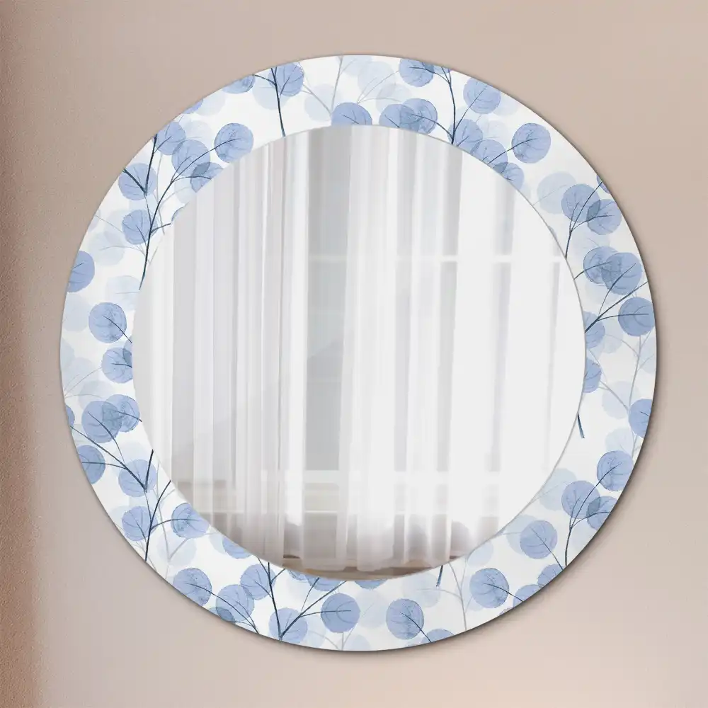 Round decorative mirror Branches leaves