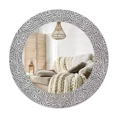Round wall mirror decor Floral pattern