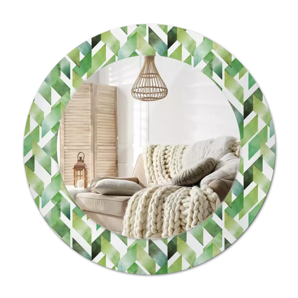 Round decorative mirror Herringbone