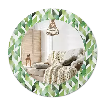 Round decorative mirror Herringbone