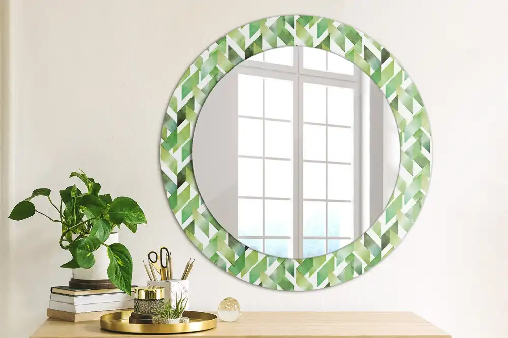 Round decorative mirror Herringbone