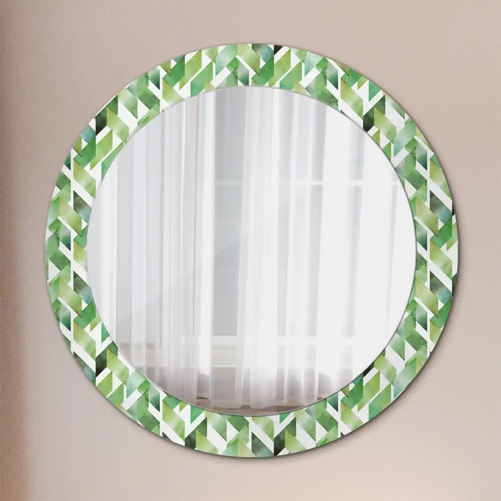 Round decorative mirror Herringbone