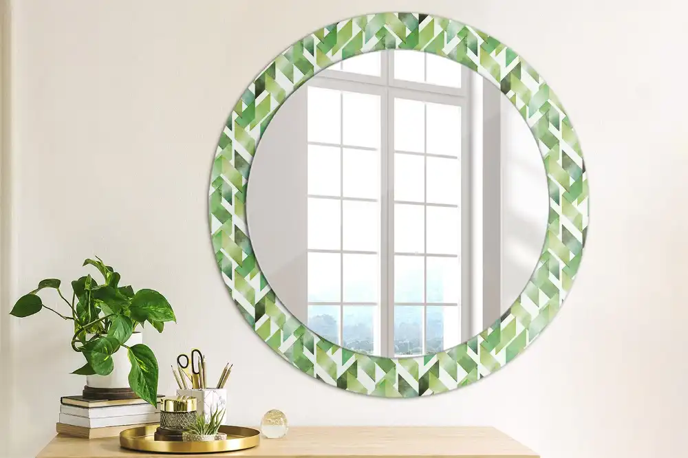 Round decorative mirror Herringbone