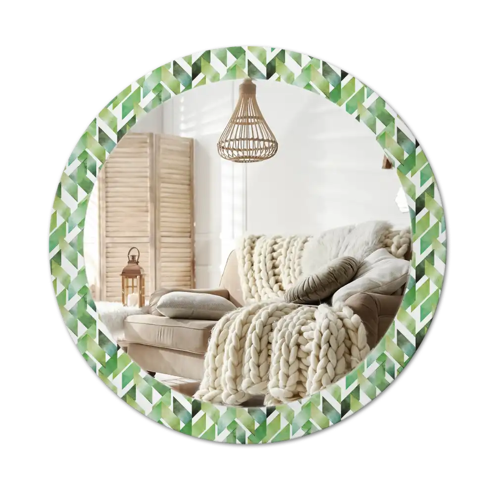 Round decorative mirror Herringbone
