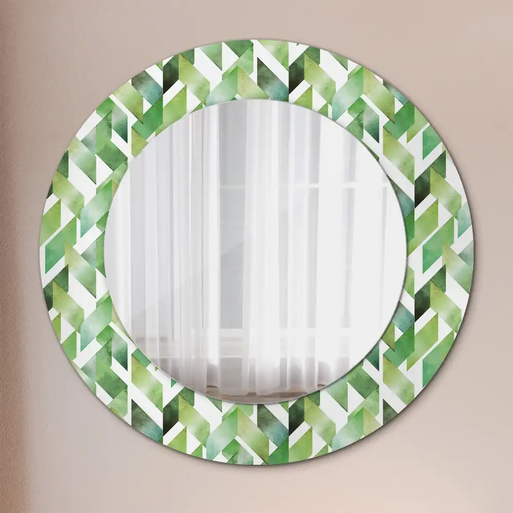 Round decorative mirror Herringbone