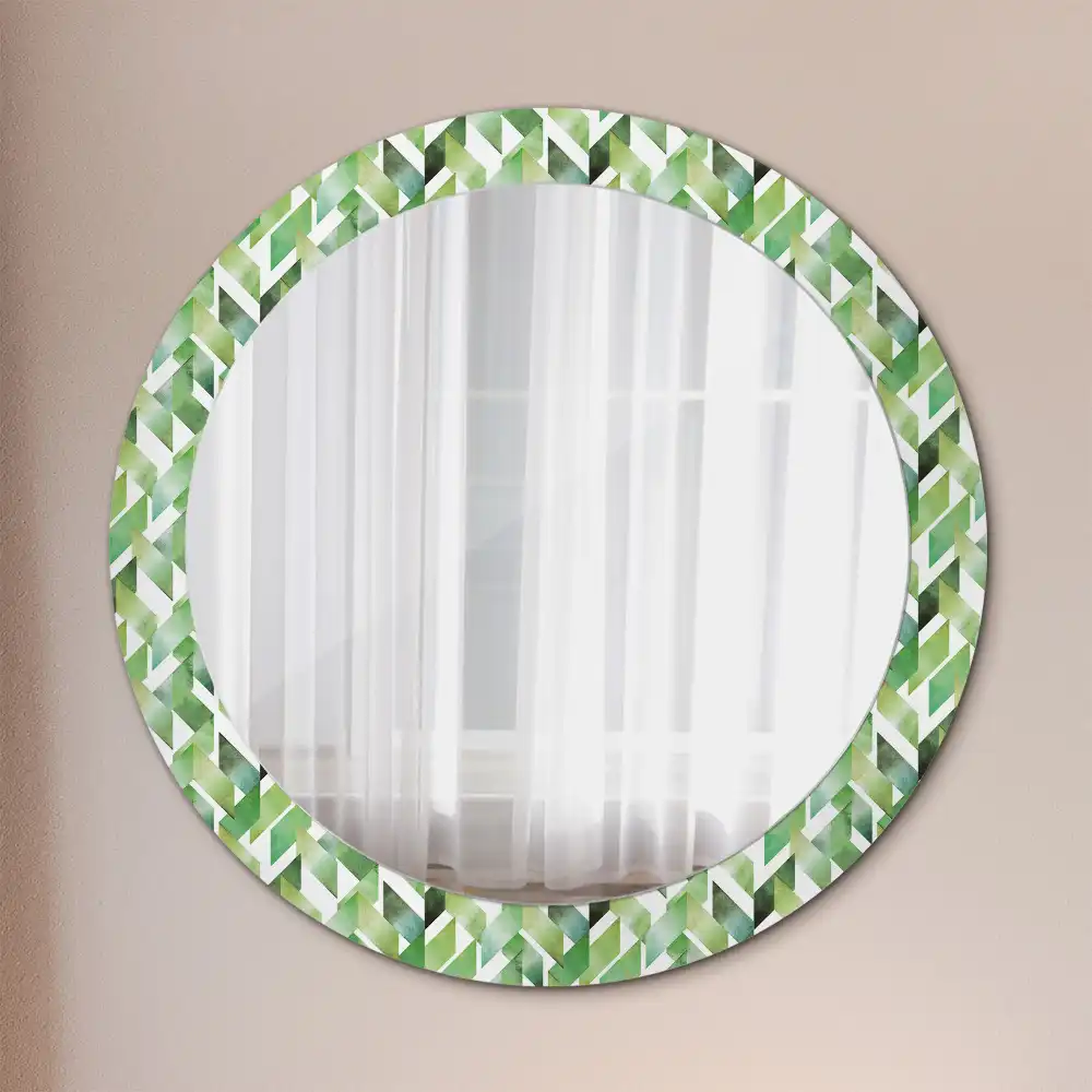 Round decorative mirror Herringbone
