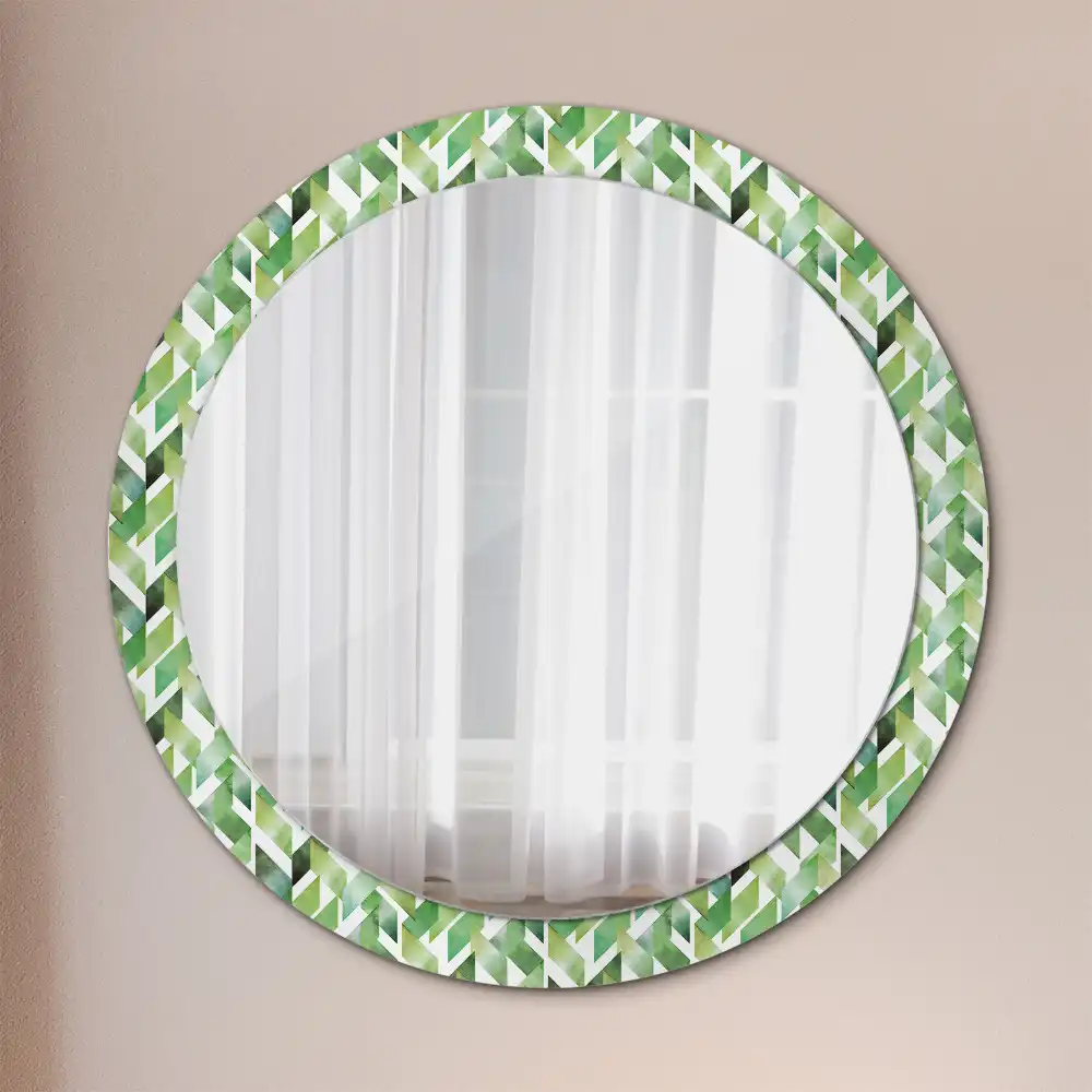 Round decorative mirror Herringbone
